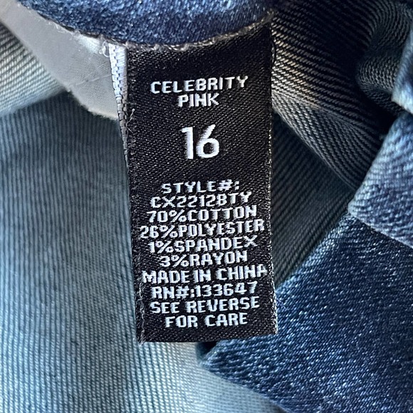 Celebrity Pink Jeans Womens Plus Size 16 Blue Distressed Girlfriend - Picture 4 of 10